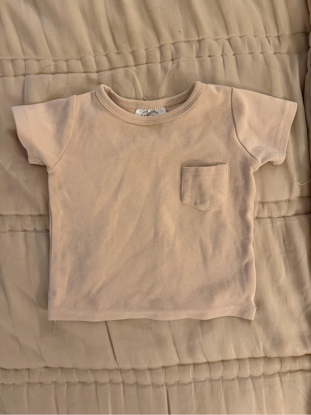 Mebie Baby Short Sleeve Pocket Tee - Beige